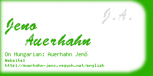 jeno auerhahn business card